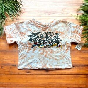 DISNEY Mickey and Friends “Happy Haunting” Cropped Tie-Dye T-Shirt - XS - NWT